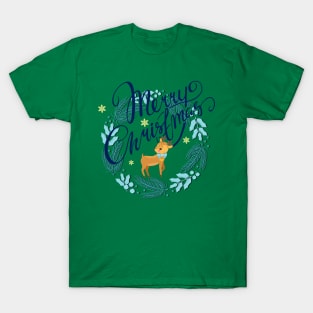 Merry Christmas W Fawn T-Shirt